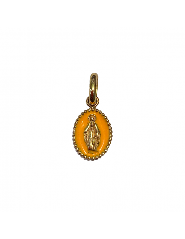 PENDENTIF GIGI CLOZEAU OR ROSE MANDARINE MADONE Amélioration de cerveau avec