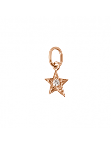 PENDENTIF GIGI CLOZEAU ETOILE OR ROSE DIAMANT solde