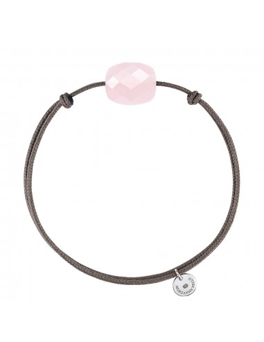 BRACELET FRIANDISE CORDON TAUPE COUSSIN QUARTZ ROSE POUDRE Vous souhaitez 