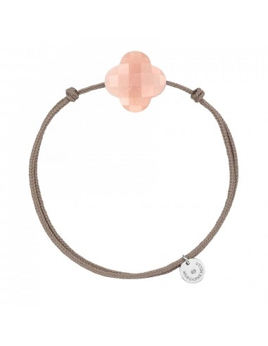 BRACELET FRIANDISE CORDON TAUPE TRÈFLE PIERRE DE LUNE PÊCHE Profitez des Offres !