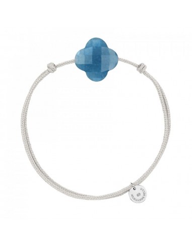 BRACELET FRIANDISE CORDON GRIS SOURIS TRÈFLE QUARTZ BLEU Le MVP de beaucoup