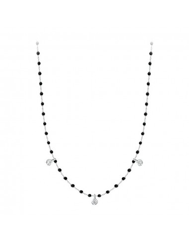 COLLIER MINI GIGI CLOZEAU OR GRIS NOIR 3 DIAMANTS Par le système avancé 