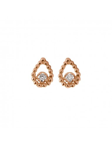 BOUCLES D'OREILLES GIGI CLOZEAU LUCKY LOTUS OR ROSE DIAMANTS livraison gratuite