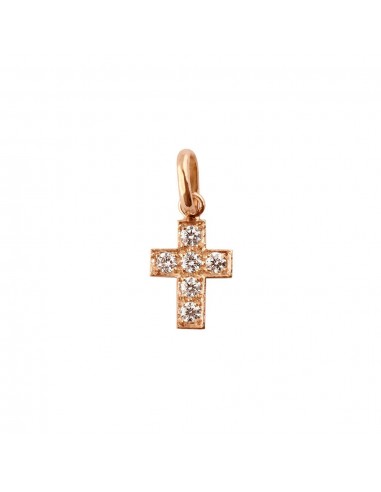 PENDENTIF GIGI CLOZEAU CROIX OR ROSE DIAMANTS Jusqu'à 80% De Réduction