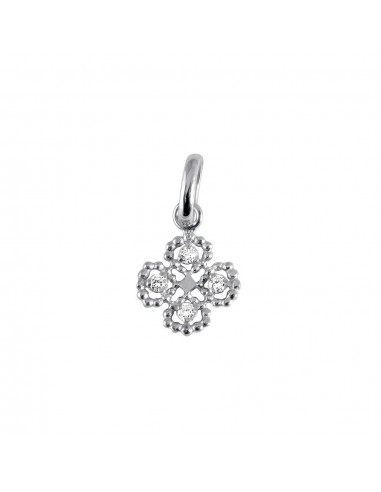 PENDENTIF GIGI CLOZEAU TREFLE OR GRIS DIAMANTS livraison gratuite