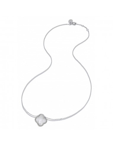 COLLIER VICTORIA NACRE BLANCHE + DIAMANTS OR BLANC votre