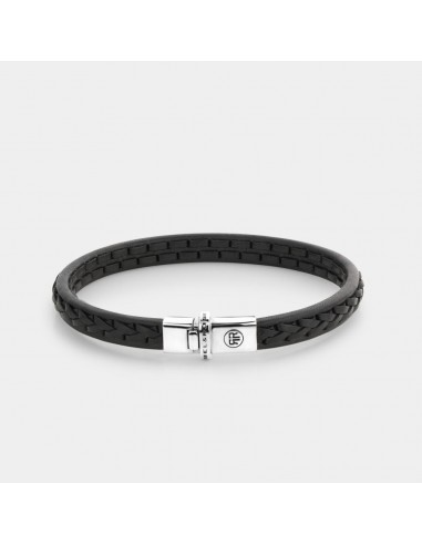 BRACELET REBEL & ROSE CUIR SIMPLE BRAIN NOIR 2024