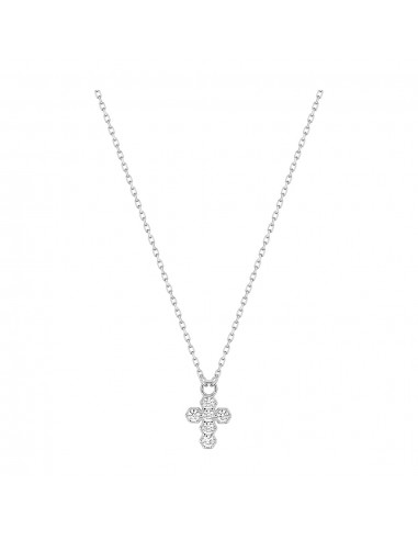 COLLIER OR BLANC 375 CROIX les ctes