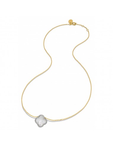 COLLIER VICTORIA NACRE BLANCHE + DIAMANTS OR JAUNE 50% de réduction en Octobre 2024