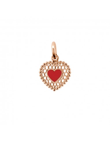 PENDENTIF GIGI CLOZEAU OR ROSE COEUR DENTELLE français