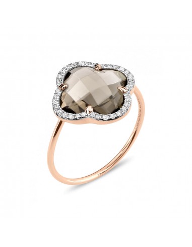 BAGUE VICTORIA QUARTZ FUME + DIAMANTS OR ROSE Le MVP de beaucoup