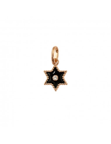 PENDENTIF GIGI CLOZEAU ETOILE STAR NOIRE OR ROSE DIAMANT Amélioration de cerveau avec