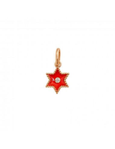 PENDENTIF GIGI CLOZEAU ETOILE STAR CORAIL OR ROSE DIAMANT votre