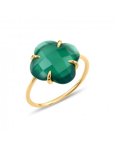 BAGUE MORGANNE BELLO VICTORIA OR JAUNE AGATE VERTE en stock