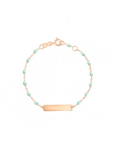 BRACELET BÉBÉ LITTLE GIGI OR ROSE PLAQUE RECTANGLE livraison et retour toujours gratuits