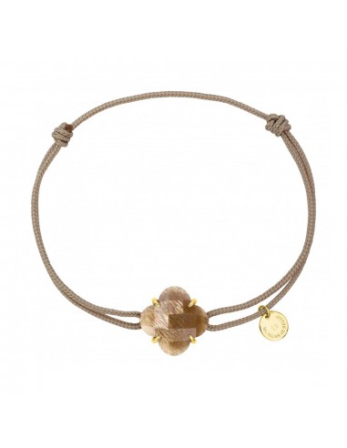 BRACELET MORGANNE BELLO OR JAUNE CORDON BEIGE DORE PIERRE DE SOLEIL hantent personnes