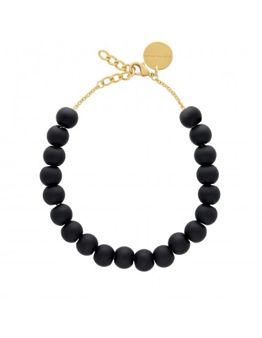 COLLIER VANESSA BARONI SMALL BEADS NOIR MAT Par le système avancé 