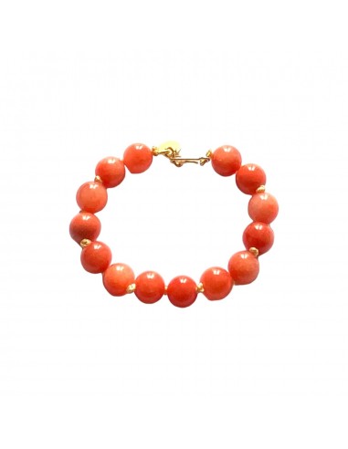 BRACELET 4 CROSSES RAINBOW PIERRE DE MONTAGNE NECTARINE de France