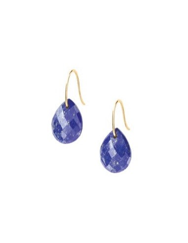 MORGANNE BELLO BOUCLES D'OREILLE ALMA OR JAUNE LAPIS LAZULI les muscles