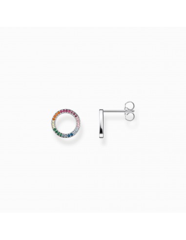 CLOUS D'OREILLES THOMAS SABO PIERRE MULTICOLORES DORE pas cher 