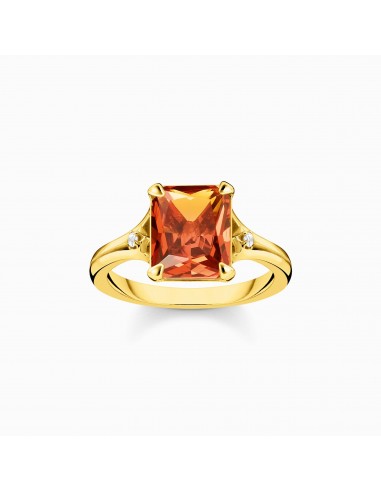 BAGUE THOMAS SABO PIERRE ORANGE DORE de technologie