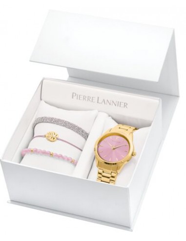 COFFRET PIERRE LANNIER DAME ROXANE CADRAN ROSE X LES INTERCHANGEABLES solde