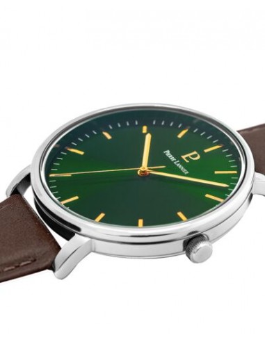 MONTRE PIERRE LANNIER HOMME ESSENTIAL BRUN CADRAN VERT l'achat 