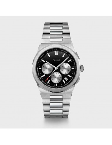 VIGOUREUX CHRONO STEEL BLACK AND SILVER, SILVER COLOUR destockage