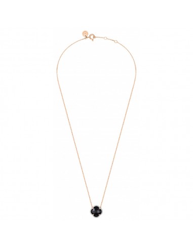 COLLIER VICTORIA ONYX + DIAMANTS OR ROSE plus qu'un jeu 