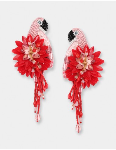 Boucles d'oreilles Olivia Dar Parrot Red/Pink livraison gratuite