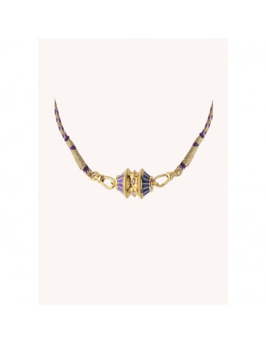 COLLIER MYA BAY - BIG TALISMAN BLUE/PURPLE Véritable concentré