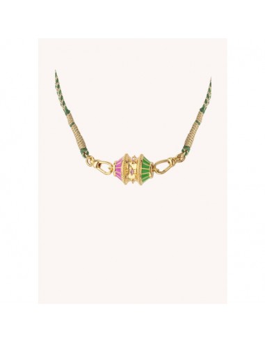 COLLIER MYA BAY - BIG TALISMAN FUCHSIA/GREEN une grave pollution 