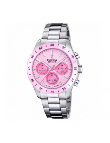 MONTRE CHRONO FEMME FESTINA F20693/2 CERAMIQUE ROSE soldes