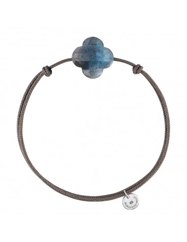 BRACELET FRIANDISE CORDON TAUPE COUSSIN LABRADORITE soldes