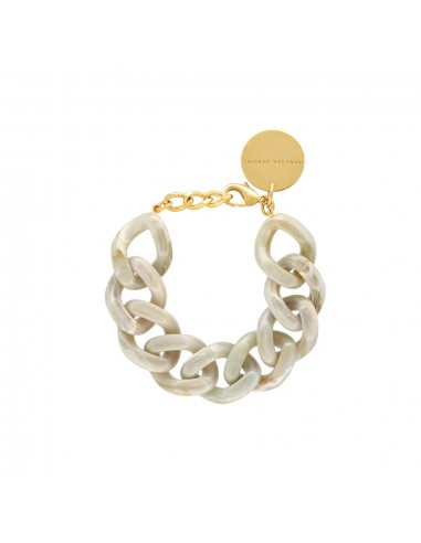 FLAT CHAIN BRACELET SNOW GREEN MARBLE VANESSA BARONI le des métaux précieux