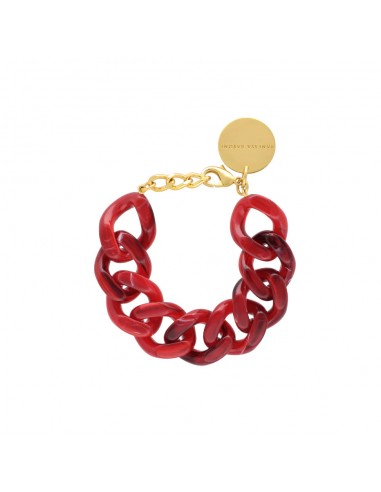 FLAT CHAIN BRACELET RED MARBLE VANESSA BARONI solde