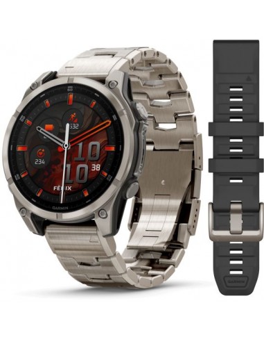 MONTRE CONNECTEE GARMIN fēnix® 8 – 47 mm, AMOLED Sapphire, Titanium 010-02904-40 pas cher