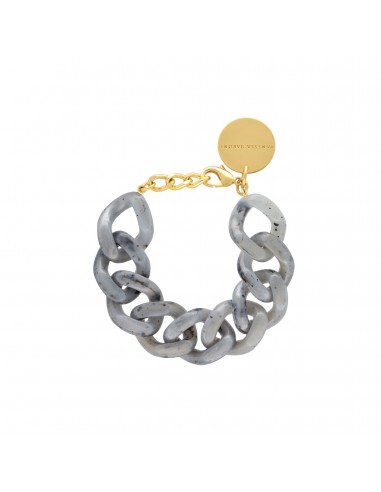 FLAT CHAIN BRACELET INKED GREY MARBLE Profitez des Offres !