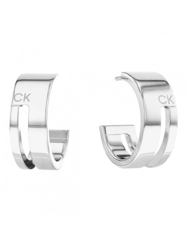 BOUCLES D'OREILLES CALVIN KLEIN GEOMETRIC ESSENTIELS SCULPTURAL rembourrage situé sous