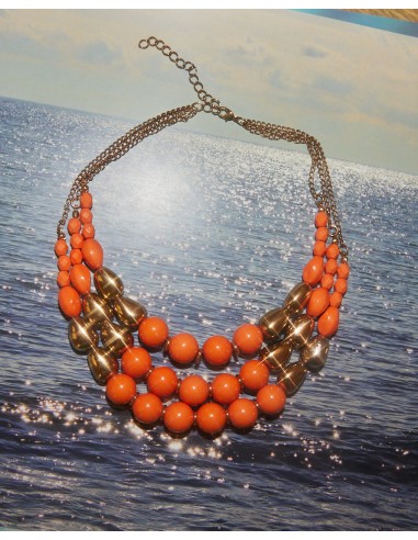 Collier perles oranges outlet