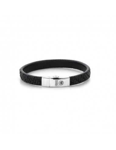 BRACELET REBEL & ROSE CUIR TISSE NOIR la livraison gratuite